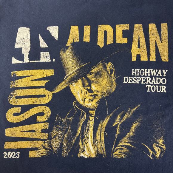 Jason Aldean 2023 Tour Tee Navy S EUC - Picture 1 of 7